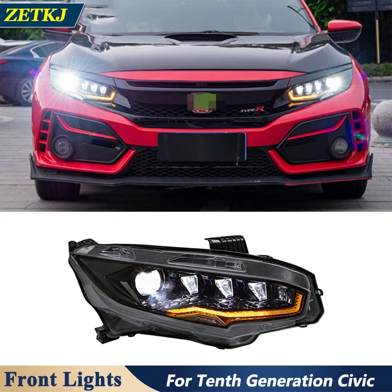 

Paris Light Style Car Headlights Assembly For Honda Tenth Generation Civic LED Daytime Running Star Diamond Front Lights Tuning