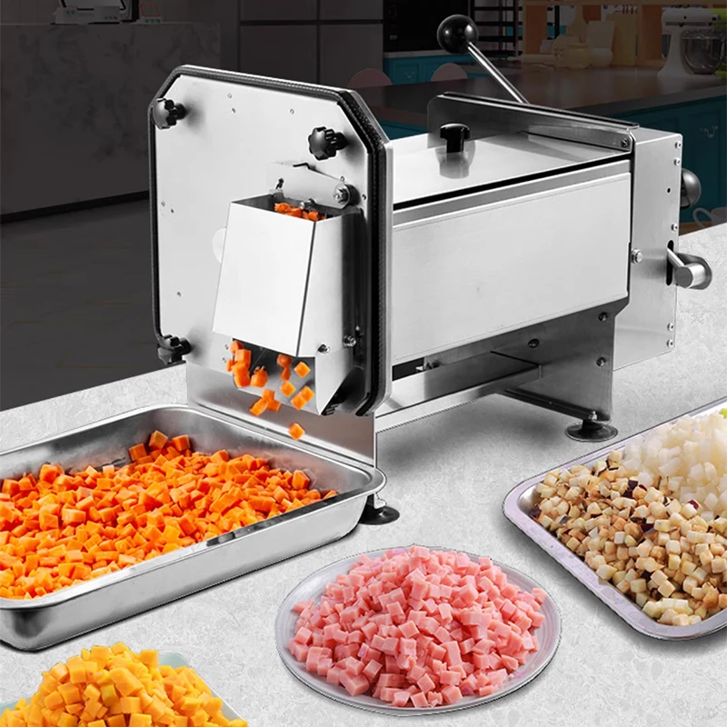 Commercial dicing machine, carrots, potatoes and onions cut into particles, Electric vegetable and fruit dicing machine
Commercial dicing machine, carrots, potatoes and onions cut into particles, Electric vegetable and fruit dicing machine
