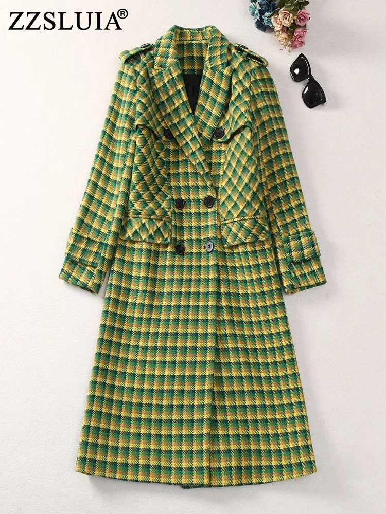 ZZSLUIA Women's Woolen Coats Double Breasted Designer Long Coat Fashion Long Sleeve Elegant Overcoats Female Clothing
ZZSLUIA Women's Woolen Coats Double Breasted Designer Long Coat Fashion Long Sleeve Elegant Overcoats Female Clothing