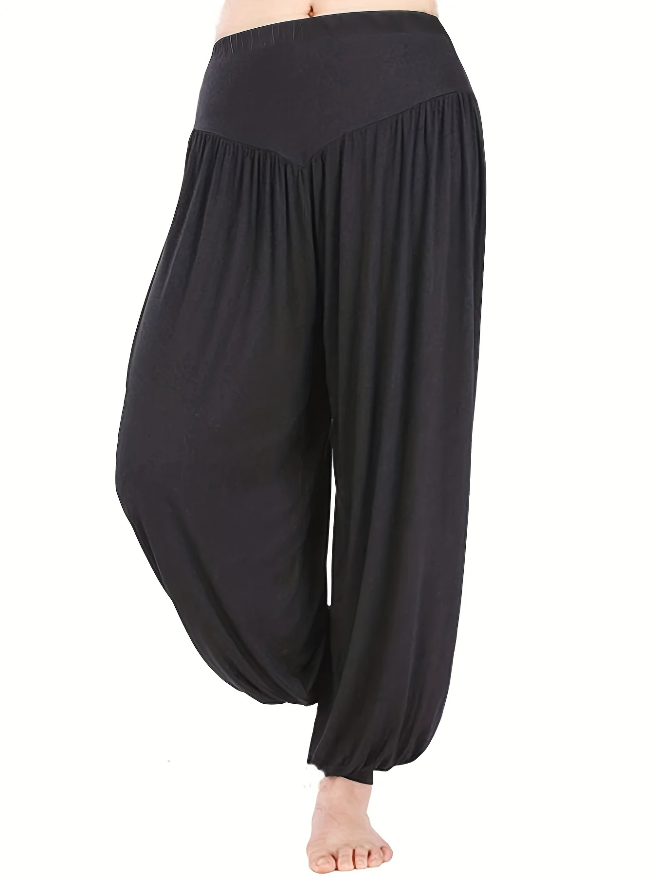 Plus Size Casual Sweatpants, Women's Yoga Plain High Rise Loose Fit High Stretch Pants
Plus Size Casual Sweatpants, Women's Yoga Plain High Rise Loose Fit High Stretch Pants