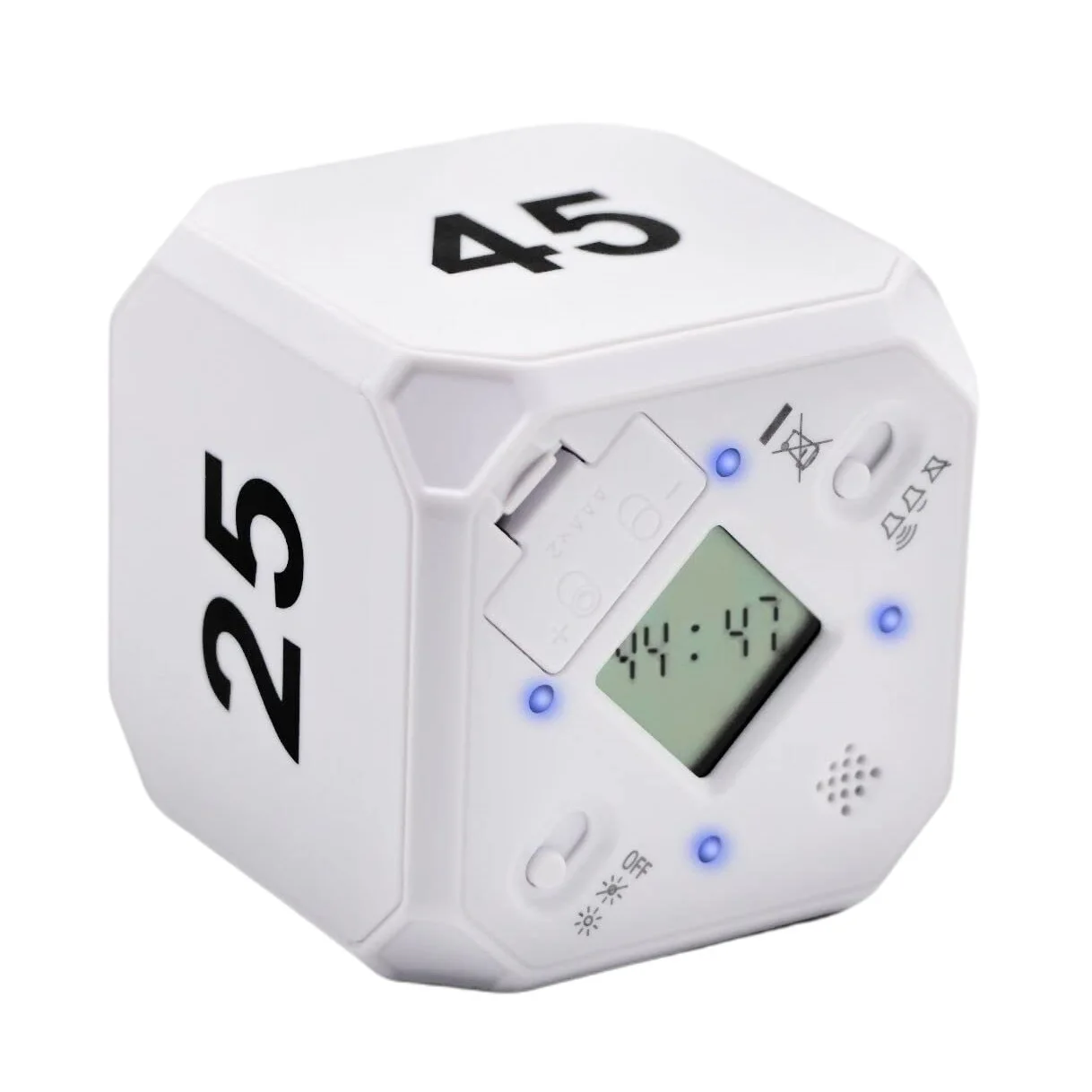 Cube-Timer Kitchen Timer Gravity Sensor Flip Meditation Timer for Time Management and Countdown 5-15-25-45 Min(White)
Cube-Timer Kitchen Timer Gravity Sensor Flip Meditation Timer for Time Management and Countdown 5-15-25-45 Min(White)