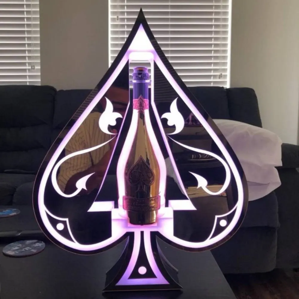Rechargeable Color Flashing Armand de Brignac Champagne Glorifier Display LED Ace of Spade VIP Bottle Presenter
Rechargeable Color Flashing Armand de Brignac Champagne Glorifier Display LED Ace of Spade VIP Bottle Presenter