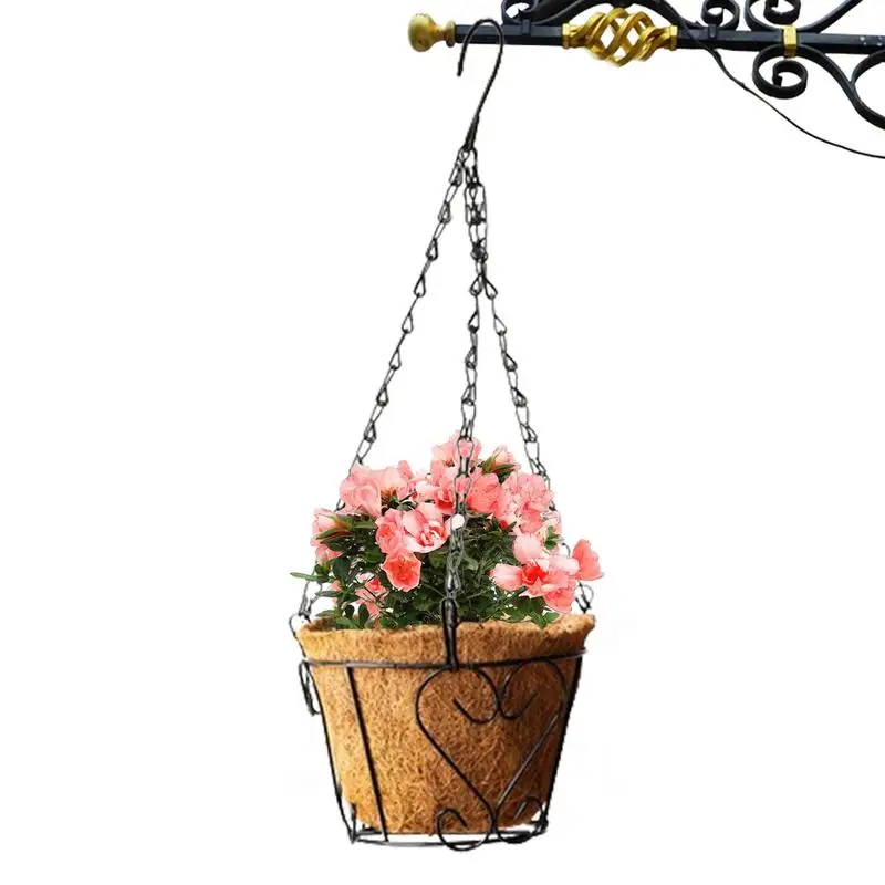 Hang Flower Pots Outdoor Metal Hang Plant Basket Flower Planters With Coconut Liner Elegant For Home And Garden yard decorations
Hang Flower Pots Outdoor Metal Hang Plant Basket Flower Planters With Coconut Liner Elegant For Home And Garden yard decorations