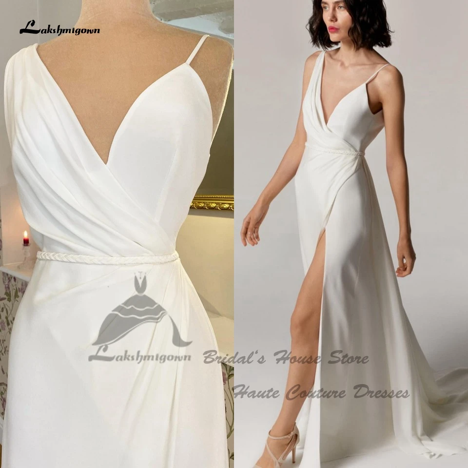 Lakshmigown Simple Crepe Beach Wedding Dresses Suknia Slubna 2023 Sexy Bridal Receipt Party Gowns V Neck Side Split
Lakshmigown Simple Crepe Beach Wedding Dresses Suknia Slubna 2023 Sexy Bridal Receipt Party Gowns V Neck Side Split