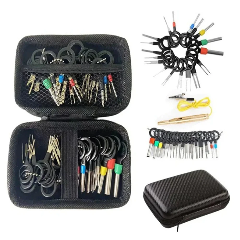 

41/80pcs Car Terminal Removal Kit Box Wire Plug Connector Extractor Puller Release Pin Extractor Set Terminal Plug Repair Tools