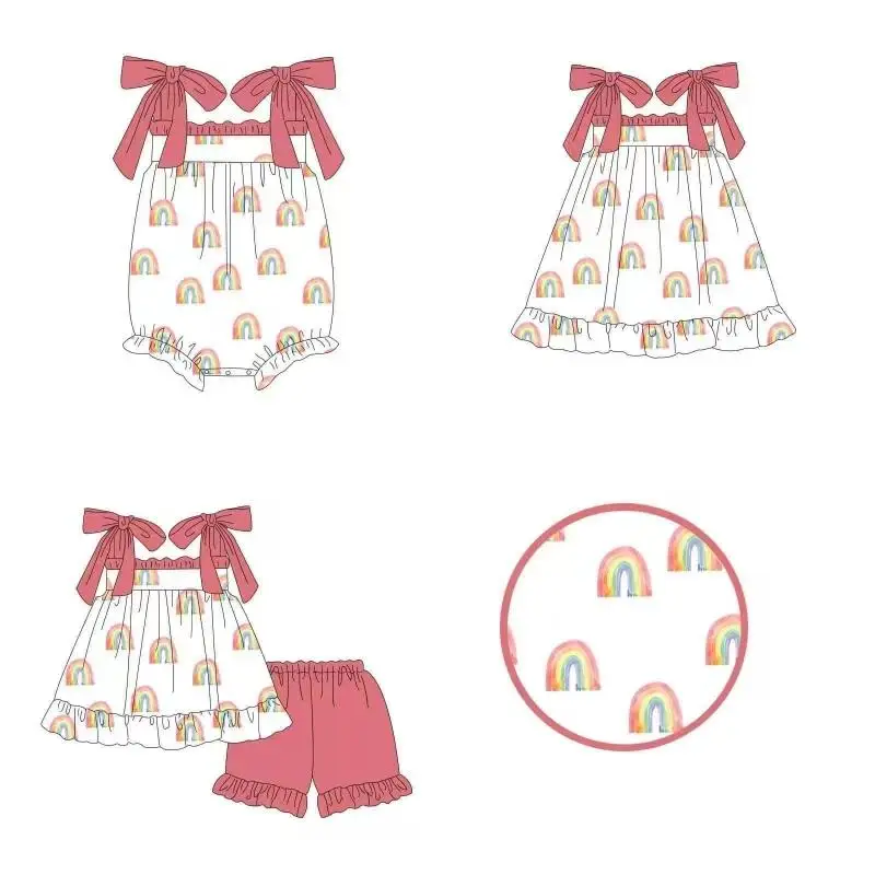 baby girl clothes rainbow fabric suspender shorts set Newborn toddler romper Fashion baby clothes wholesale girls outifts set
baby girl clothes rainbow fabric suspender shorts set Newborn toddler romper Fashion baby clothes wholesale girls outifts set