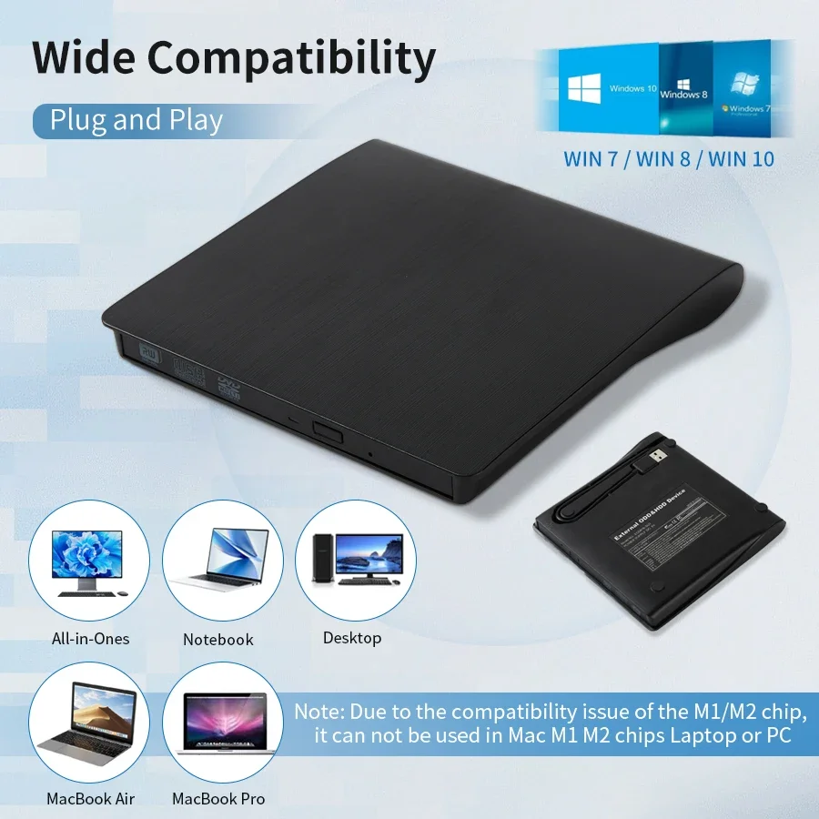 USB 3.0 Type-C DVD Burner 2-in-1 Slim External Recorder Portable CD-RW DVD-ROM Optical Drives Writer Reader Player For PC Laptop USB 3.0 Type-C DVD Burner 2-in-1 Slim External Recorder Portable CD-RW DVD-ROM Optical Drives Writer Reader Player For PC Laptop