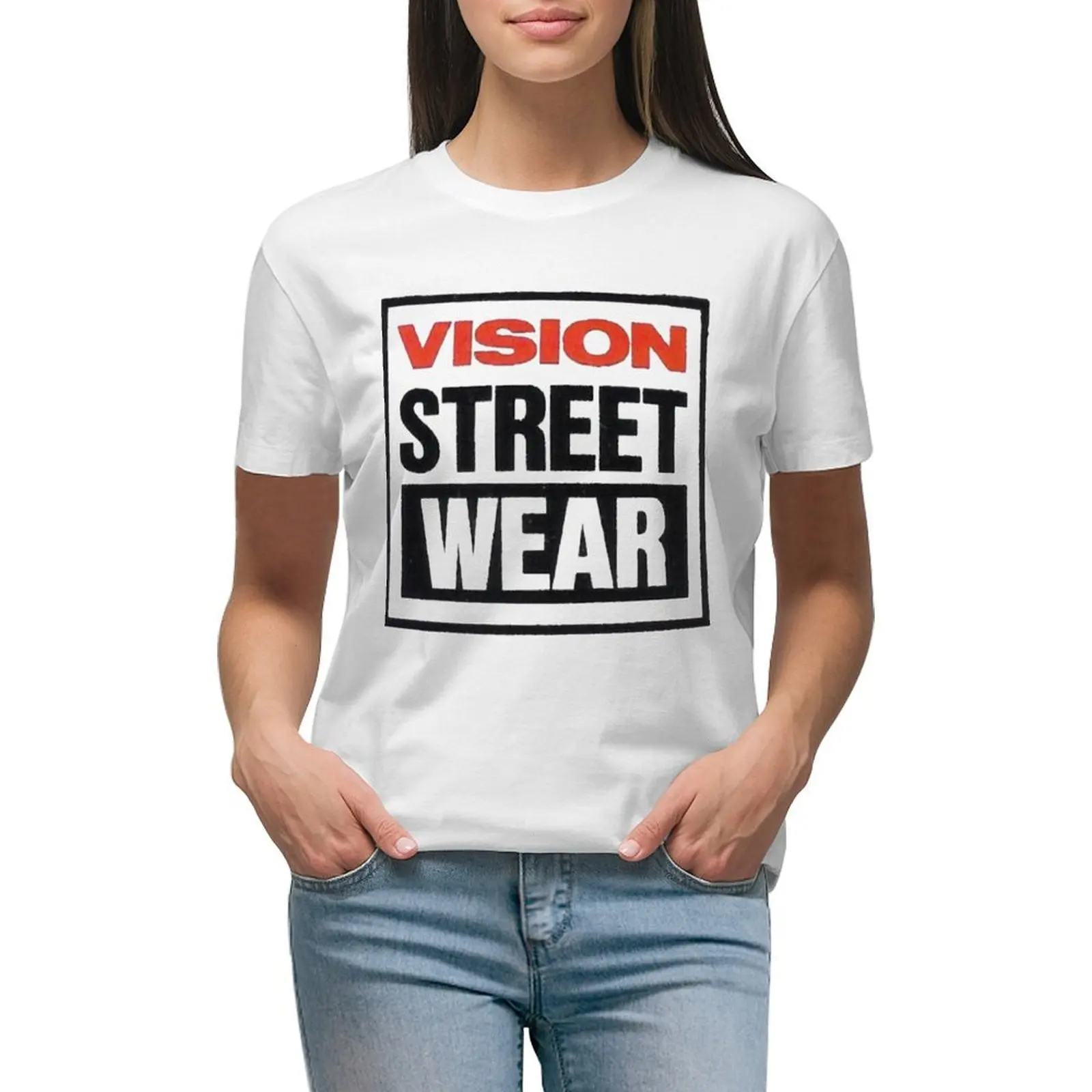 Vision street wear retro skateboard T-shirt Blouse oversized animal print shirt for girls cotton t shirts Women
Vision street wear retro skateboard T-shirt Blouse oversized animal print shirt for girls cotton t shirts Women