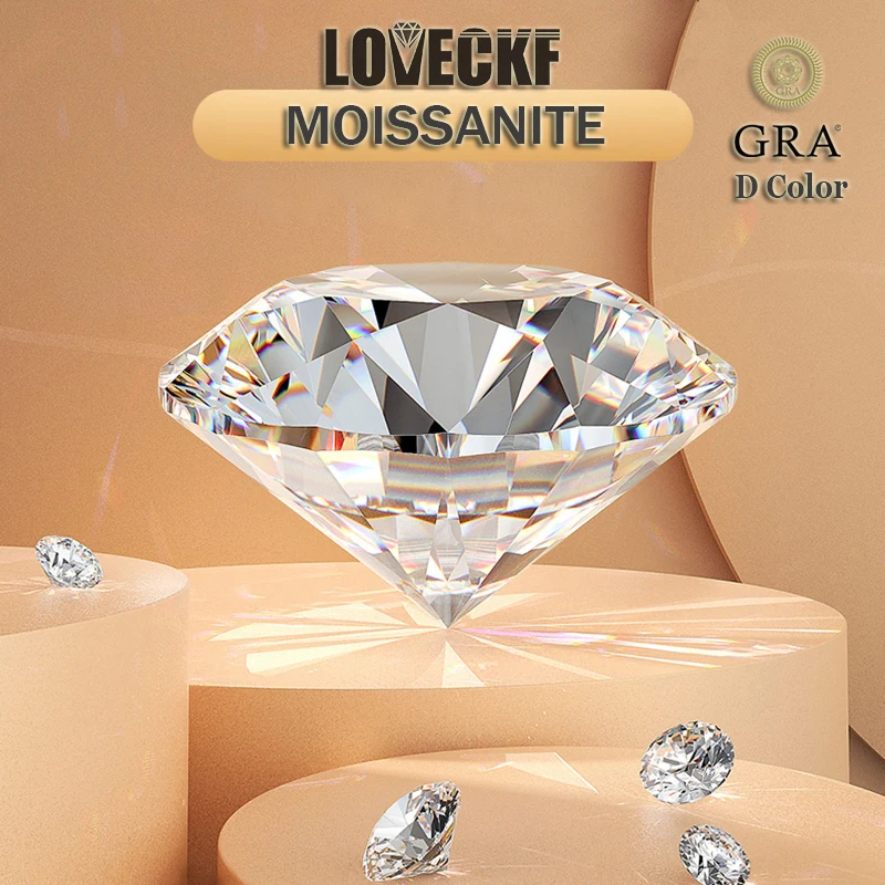 

100% Real D Color Moissanite Stone 1.0ct 6.5mm Lab Grown Diamond GRA Certified Moissanita Premium Gemstone Pass Diamond Tester