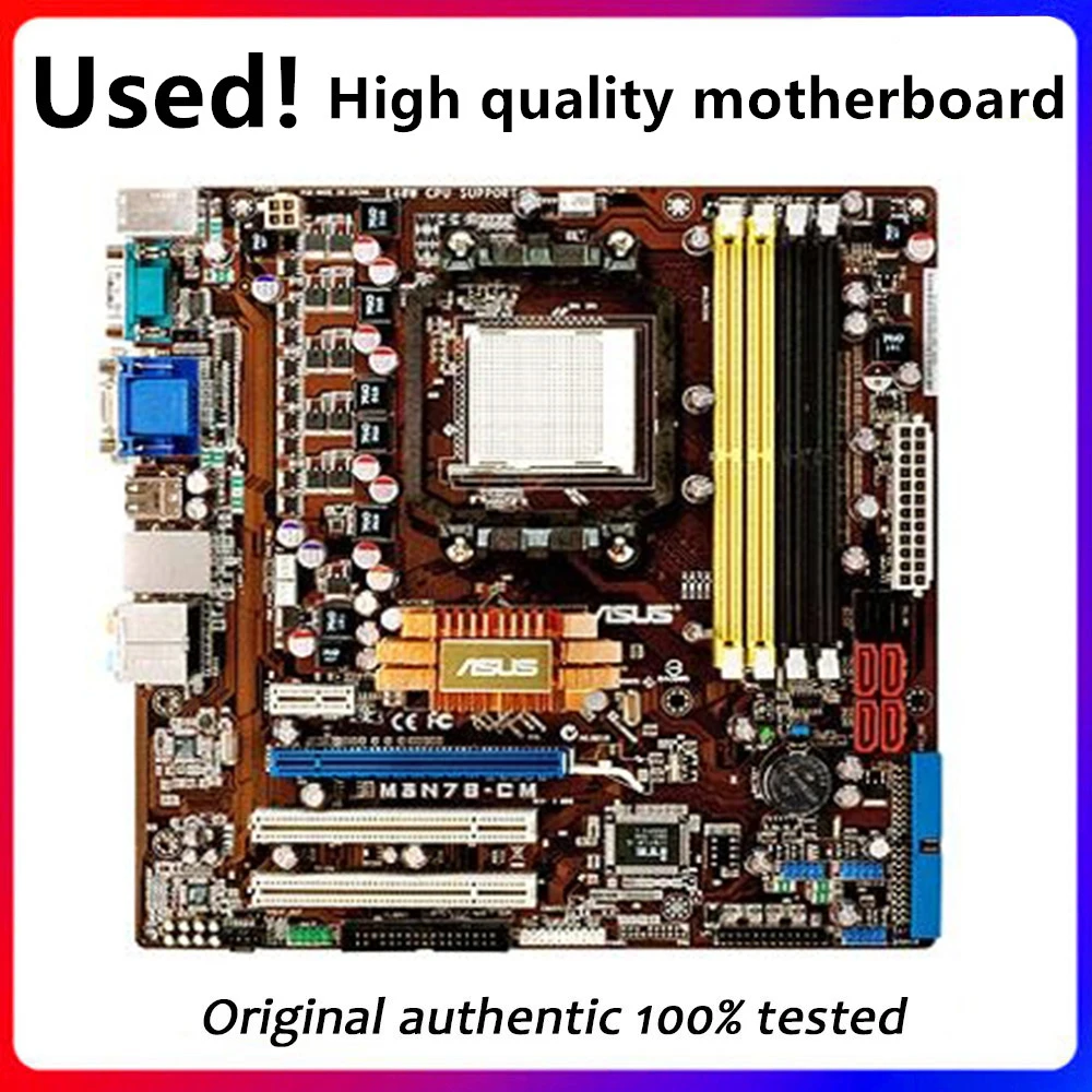 For Asus M3N78-CM Desktop Motherboard Socket Socket AM2+ AM2 DDR2 Original Used Mainboard
For Asus M3N78-CM Desktop Motherboard Socket Socket AM2+ AM2 DDR2 Original Used Mainboard