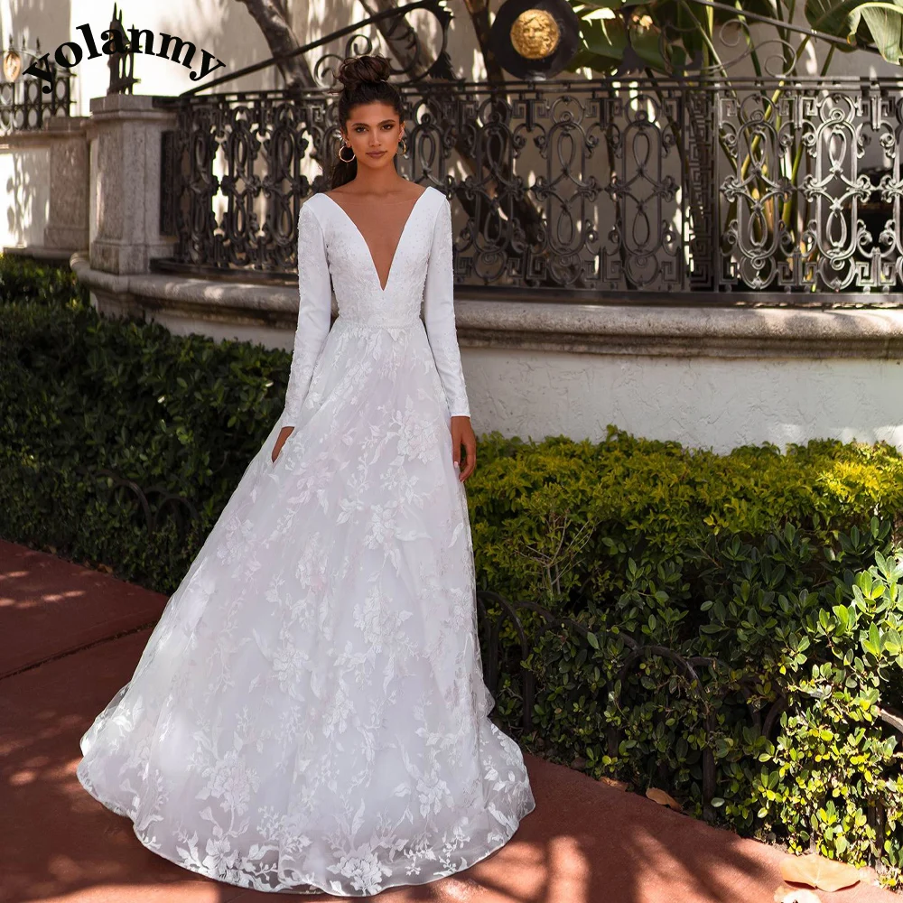 YOLANMY 2 Glamorous Wedding Dresses For Mariages Appliques Vestido De Casamento Customised
YOLANMY 2 Glamorous Wedding Dresses For Mariages Appliques Vestido De Casamento Customised