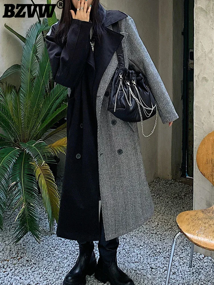 BZVW Woolen Coat Women's High-end Fashionable Patchwork Color Contrast Fake Two Piece Mid Length Winter Popular Coat 25X3491
BZVW Woolen Coat Women's High-end Fashionable Patchwork Color Contrast Fake Two Piece Mid Length Winter Popular Coat 25X3491