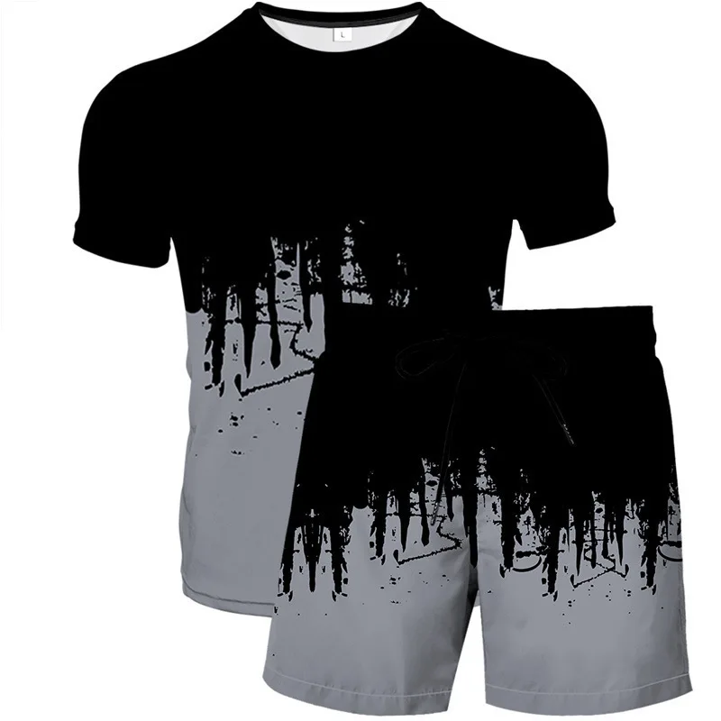 Summer Fashion Men's Casual Beach T-shirt Shorts Men's Gradient Set 3D Printed O-Neck Top Plus Size Sportswear 2-Piece Set
Summer Fashion Men's Casual Beach T-shirt Shorts Men's Gradient Set 3D Printed O-Neck Top Plus Size Sportswear 2-Piece Set
