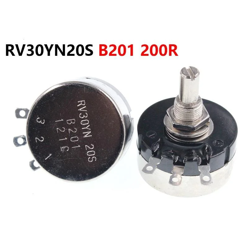 

Single Turn Carbon Film Potentiometer RV30YN20S B201 200R 3W Adjustable Resistor