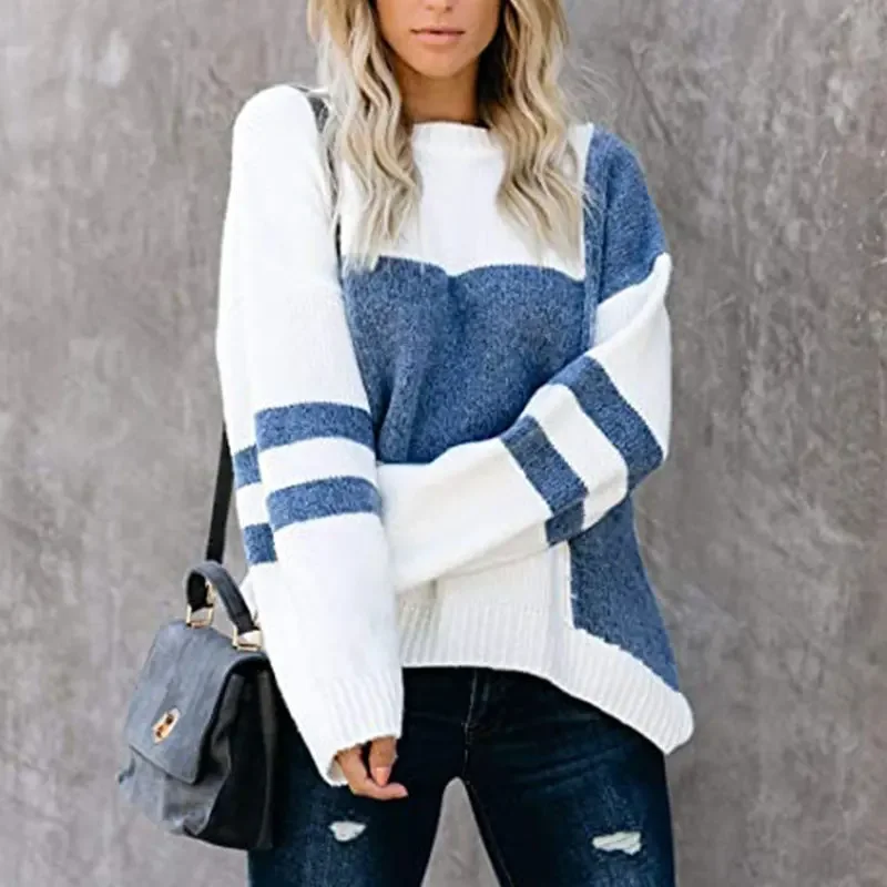 Autumn Winter Retro Striped Sweaters Women O-Neck Loose Casual Pullovers Patchwork Contrast Colors Knitted Jumpers Sweatshirts
Autumn Winter Retro Striped Sweaters Women O-Neck Loose Casual Pullovers Patchwork Contrast Colors Knitted Jumpers Sweatshirts