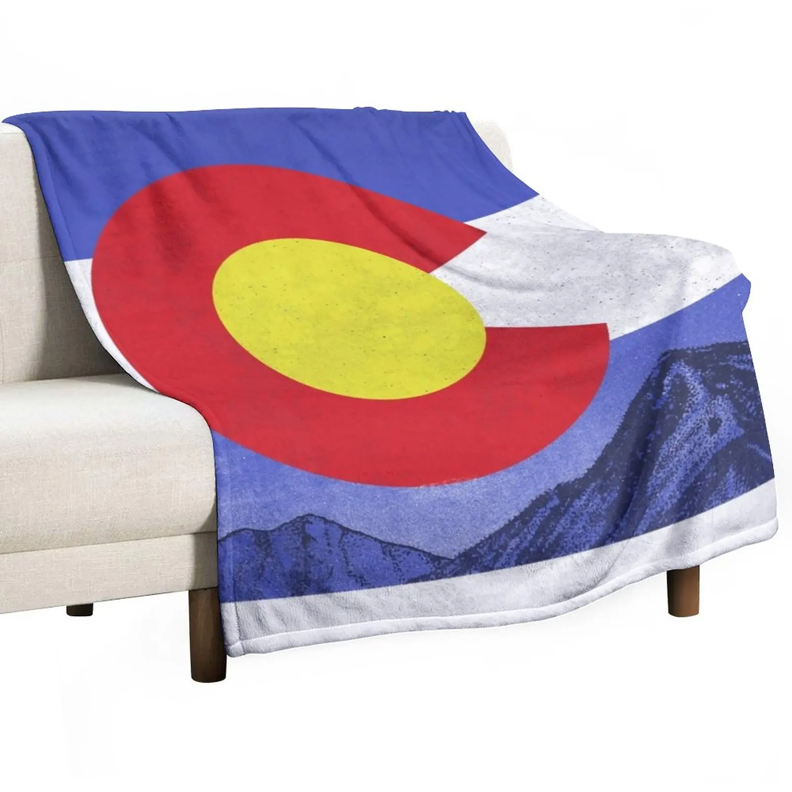

vintage colorado flag Throw Blanket Plaid on the sofa Nap Blanket blankets and throws