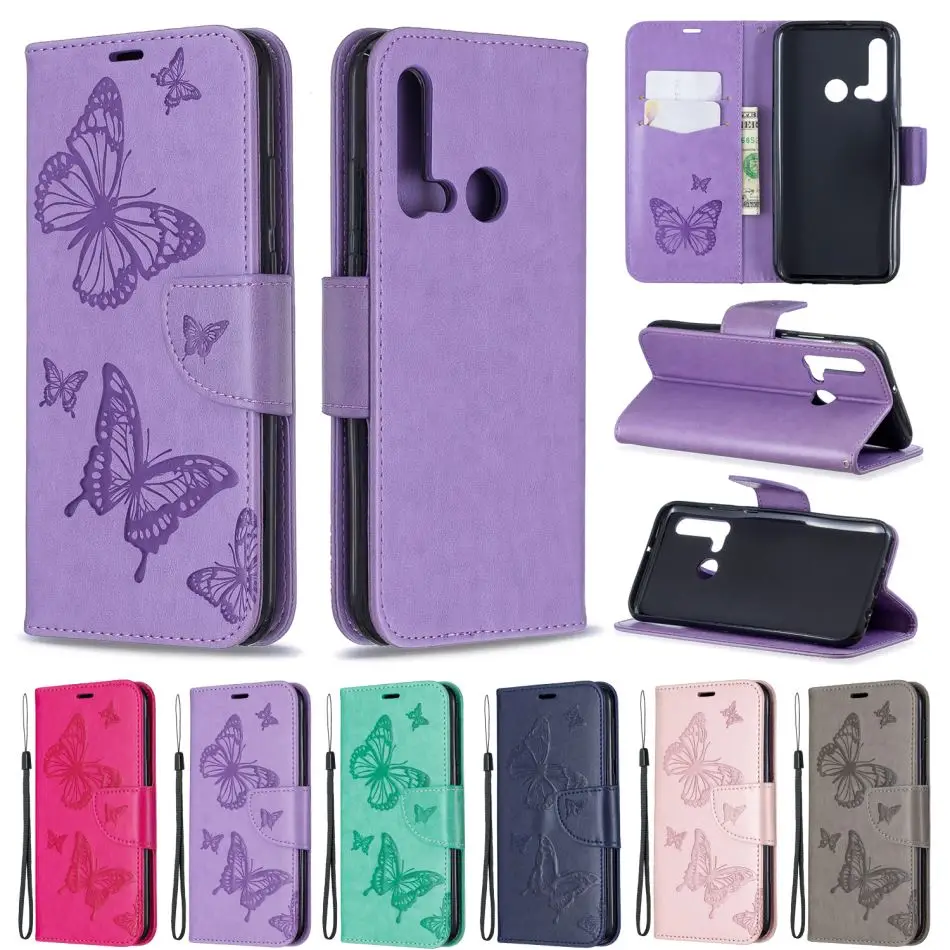 

Embossed Leather Wallet Case For Samsung Galaxy S20 FE Plus Ultra A71 A51 A42 A41 A31 A21S A21 A11 A01 Cute Butterfly Cover D07F