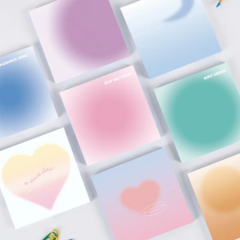 50pcs Creative Gradient Color Memo Pads Sticky Notes Cute Kawaii Notepad Posted It Note Korean Stationery Office School Supplies
50pcs Creative Gradient Color Memo Pads Sticky Notes Cute Kawaii Notepad Posted It Note Korean Stationery Office School Supplies