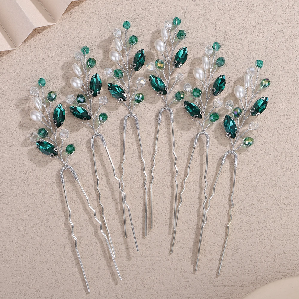 6PCS Crystal Wedding Hair Accessories Pearl Rhinestone Hair Pins for Women Bridal Headpiece 10Color Bride Party Hairpins Jewelry 11 S7faf6bf54ba849ffa1fd29673ce9e1c2t