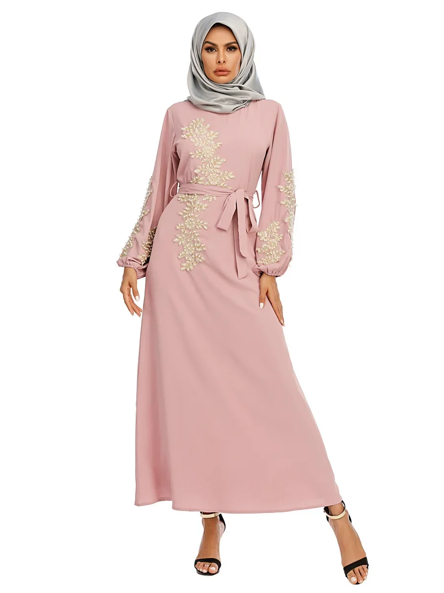 Autumn New 2 Pcs Muslim Sets Embroidery Abaya Dubai Turkey Muslim Dress+ Scarf Kaftan Islamic Dress Women Robe Suit 8 S7fb24e172c28461dacbf2c455da3c0801