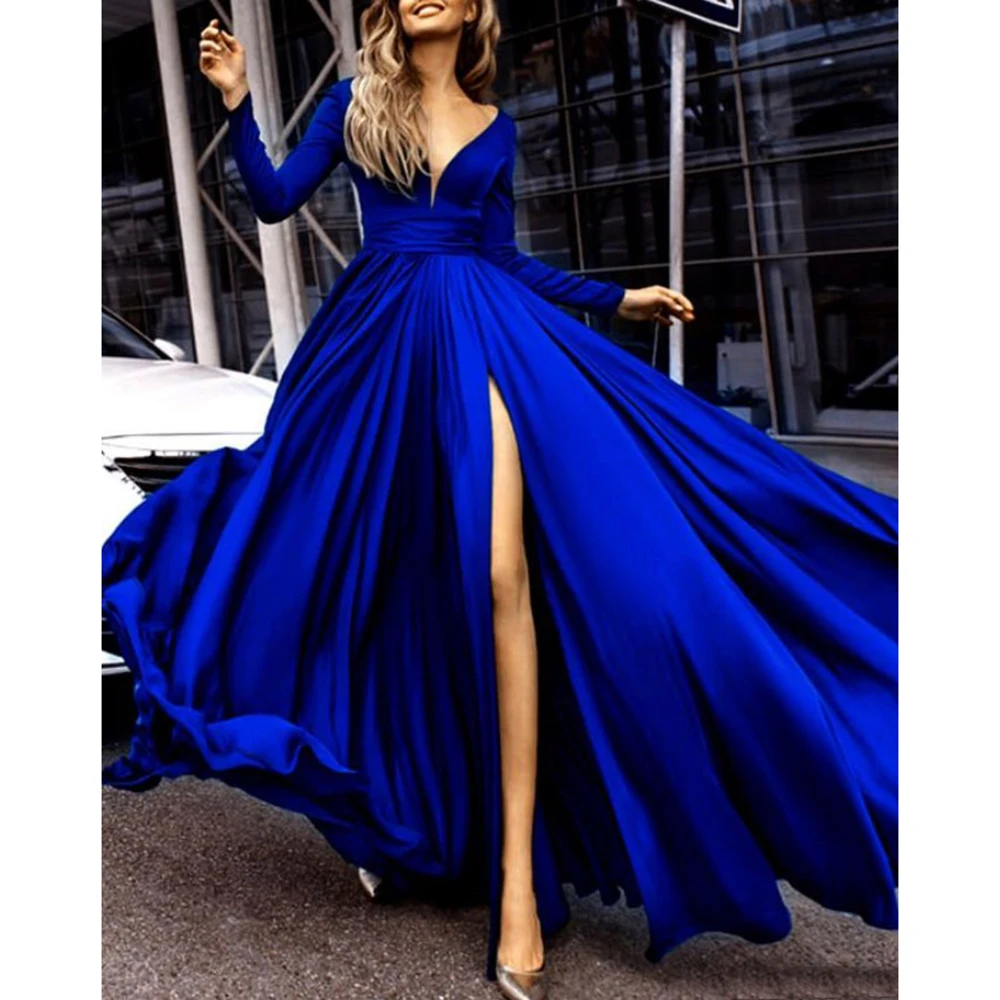 Fortunate Elegant V-Neck Formal Evening Dresses Long Cocktail Dress For Party Side Split Chiffon Long Sleeves Robe De Soirée
Fortunate Elegant V-Neck Formal Evening Dresses Long Cocktail Dress For Party Side Split Chiffon Long Sleeves Robe De Soirée