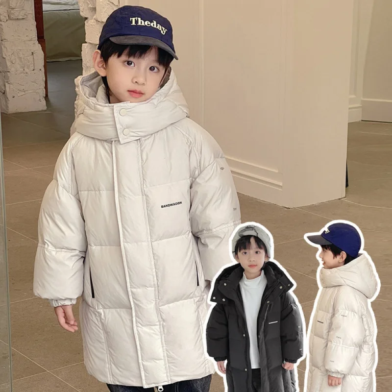 

Детская одежда, зимняя одежда для мальчиков, пуховик, пальто, новинка 2023, детская утепленная длинная куртка на белом утином пуху по национальному стандарту d