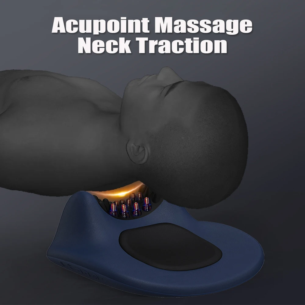 

Electric Neck Massage Pillow EMS Pulse Neck Traction Device Shoulder Cervical Spine Acupoint Massager Relax Heating Pain Relief