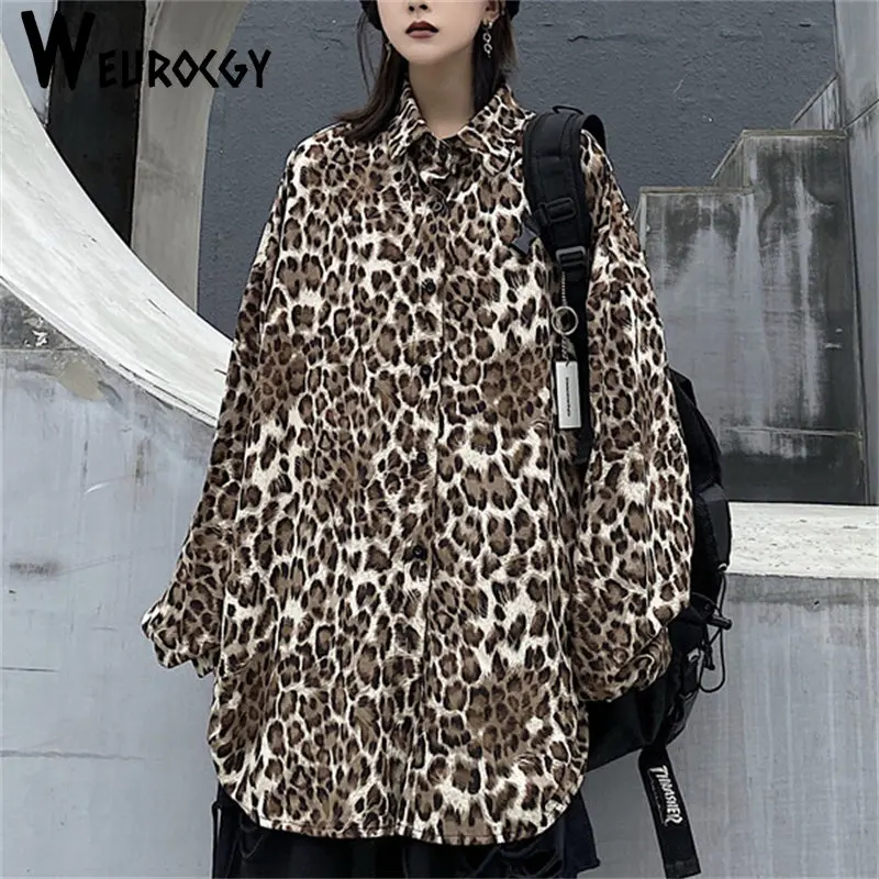 2023 Summer Casual Loose Harajuku Retro Leopard Print Turn-Down Collar Long Women's Shirt Long Sleeve Slngle-Breasted Streetwear
2023 Summer Casual Loose Harajuku Retro Leopard Print Turn-Down Collar Long Women's Shirt Long Sleeve Slngle-Breasted Streetwear
