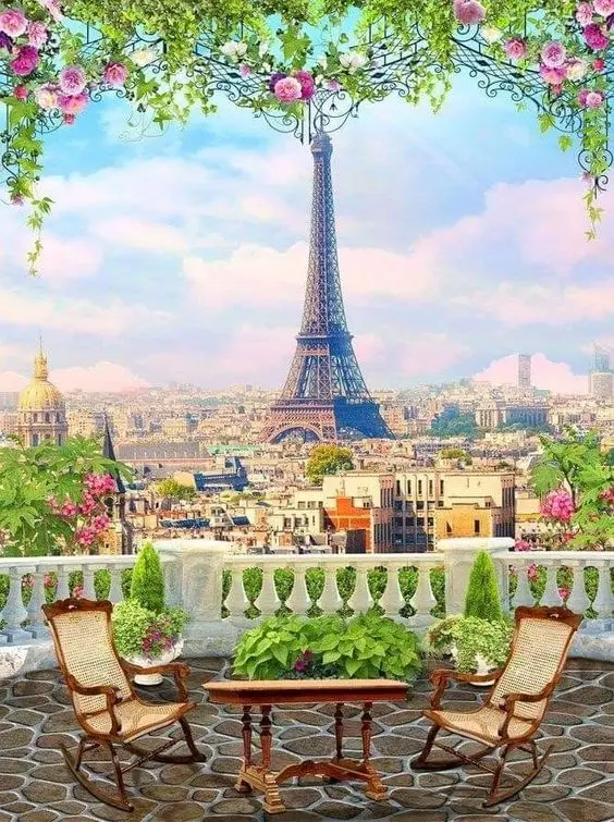 

Алмазная 5D картина Div с изображением Эйфелевой башни пейзажа Парижа города цветка, наборы для вышивки крестиком, живописная 3D картина алмазами