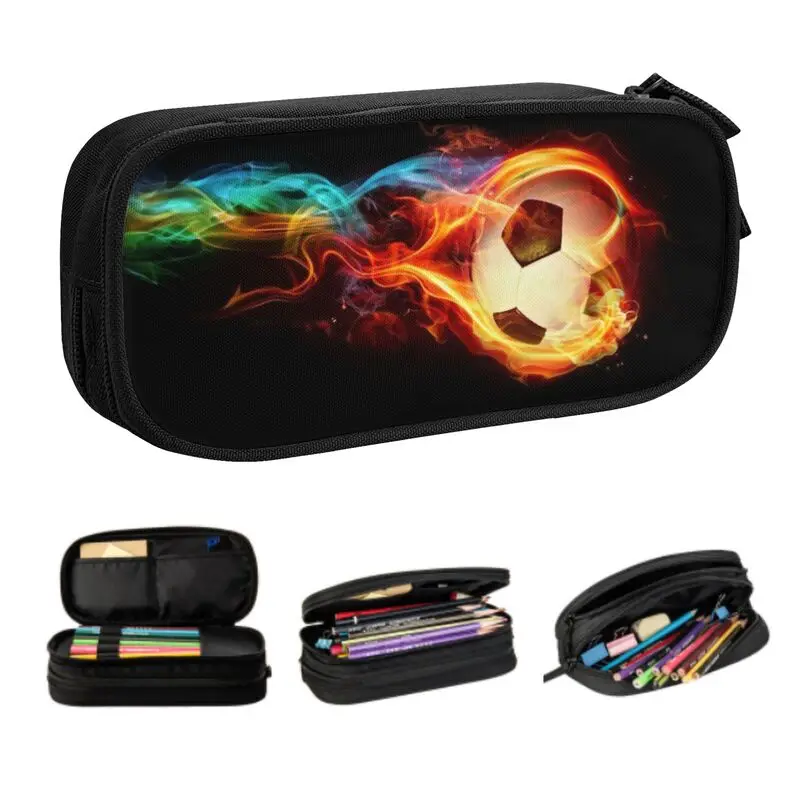 Kawaii Soccer Ball Flames Pencil Case for Girls Boys Large Storage Football Flaming Pencil Bag School Supplies
Kawaii Soccer Ball Flames Pencil Case for Girls Boys Large Storage Football Flaming Pencil Bag School Supplies
