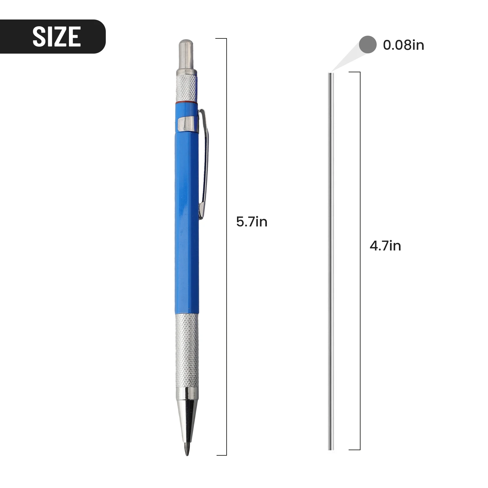 Mechanical Pencil W/12pcs Refills Set Welder Pencil Silver Refills For Metal Marker Carpenter Construction Tools Hand Tools
Mechanical Pencil W/12pcs Refills Set Welder Pencil Silver Refills For Metal Marker Carpenter Construction Tools Hand Tools