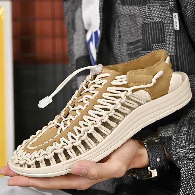 Summer Men Sandals Women Slippers Weaving Design Beach Sandals Breathable Casual Flat Sandals Outdoor Couples Sandals Size 46
Summer Men Sandals Women Slippers Weaving Design Beach Sandals Breathable Casual Flat Sandals Outdoor Couples Sandals Size 46