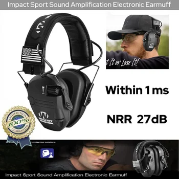 전술 귀마개, 사격용 액티브 헤드폰, 전자 청력 보호, 귀 보호, 소음 감소, 사냥 헤드셋 상품 이미지