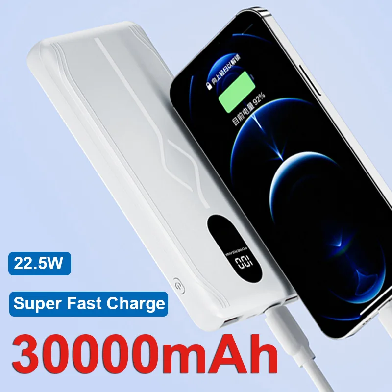 30000mAh Power Bank Portable Quick Charger Digital Display External Auxiliary Battery for iPhone Huawei Xiaomi Travel
30000mAh Power Bank Portable Quick Charger Digital Display External Auxiliary Battery for iPhone Huawei Xiaomi Travel