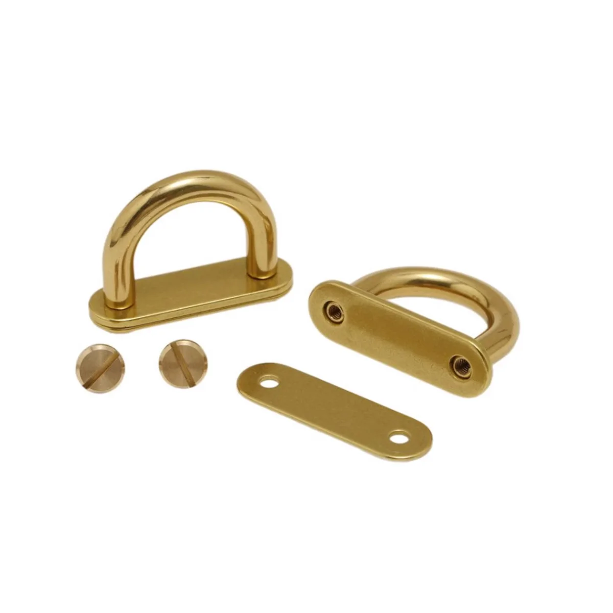 

Brass Half Round Arch Bridge Handle D-shaped Buckle Bag Leather Goods Handmade DIY Hardware Screw Accessories