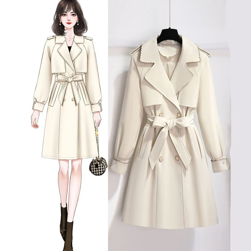 2023 Spring and Autumn Fashion New Mid Length Suit Collar Long Sleeve Double Breasted Temperament Trench Coat Women's Trend
2023 Spring and Autumn Fashion New Mid Length Suit Collar Long Sleeve Double Breasted Temperament Trench Coat Women's Trend