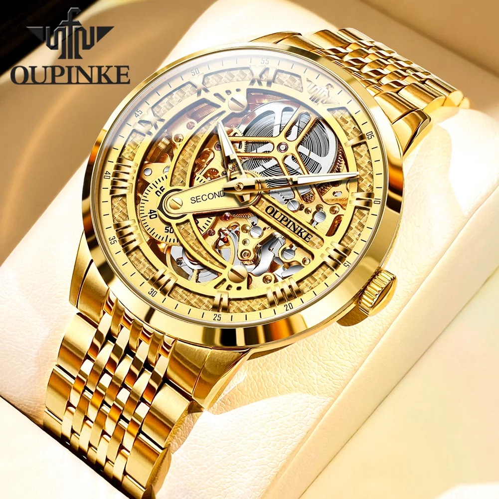 

OUPINKE Men's Watches Luxury Fashion Automatic Mechanical Watch for Man Original Movement Personalized Independent Second Dial