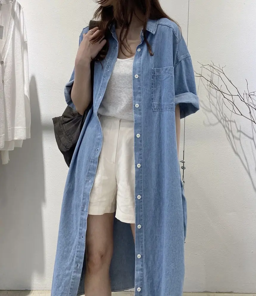 Women Summer Dress 2022 Loose Casual Denim Midi Skirt Single Breasted Cardigan Skirt Temperament Simple Dress
Women Summer Dress 2022 Loose Casual Denim Midi Skirt Single Breasted Cardigan Skirt Temperament Simple Dress
