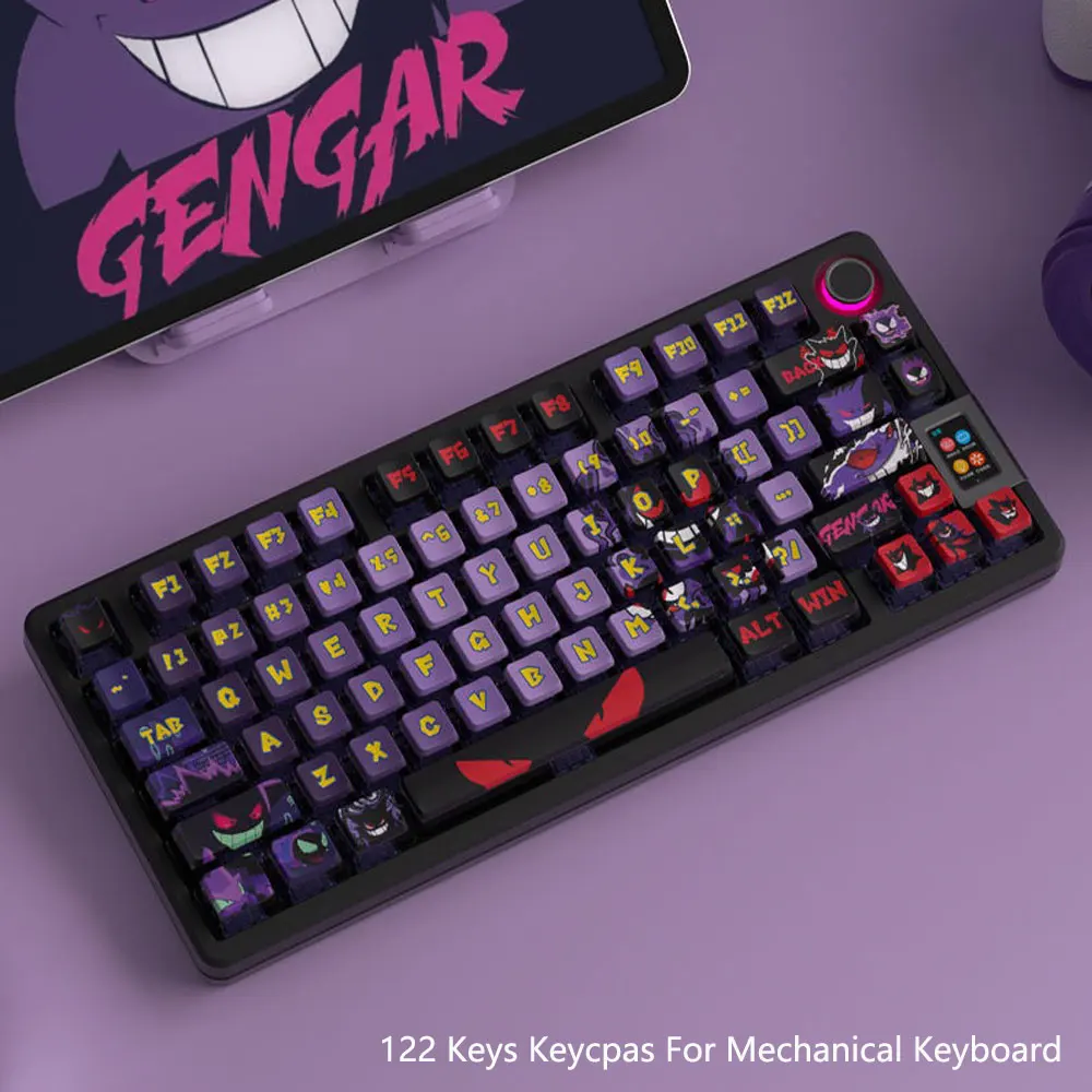 

122 Keys Side Transparency Keycaps Full Set OEM Height PBT PC Thermal Sublimation For 61 75 87 98 104 108 Mechanical Keyboard