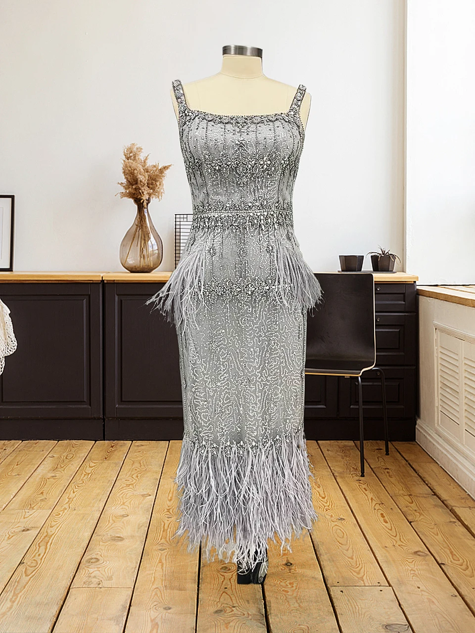 Luxury Arabic Cap Sleeve Evening Dresses Wedding Party Gown Grey Mermaid Feathers Stunning Sequined Women Dubai Prom Dress
Luxury Arabic Cap Sleeve Evening Dresses Wedding Party Gown Grey Mermaid Feathers Stunning Sequined Women Dubai Prom Dress