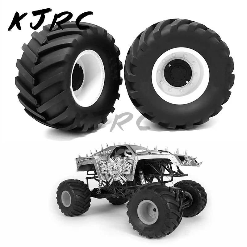 

2PCS 1/8 Scale RC Monster Truck Rubber Tire w/17mm Hex Plastic Wheel Rim 173mm/91mm Rubber Rocks Tyres Set Fit for Traxxas