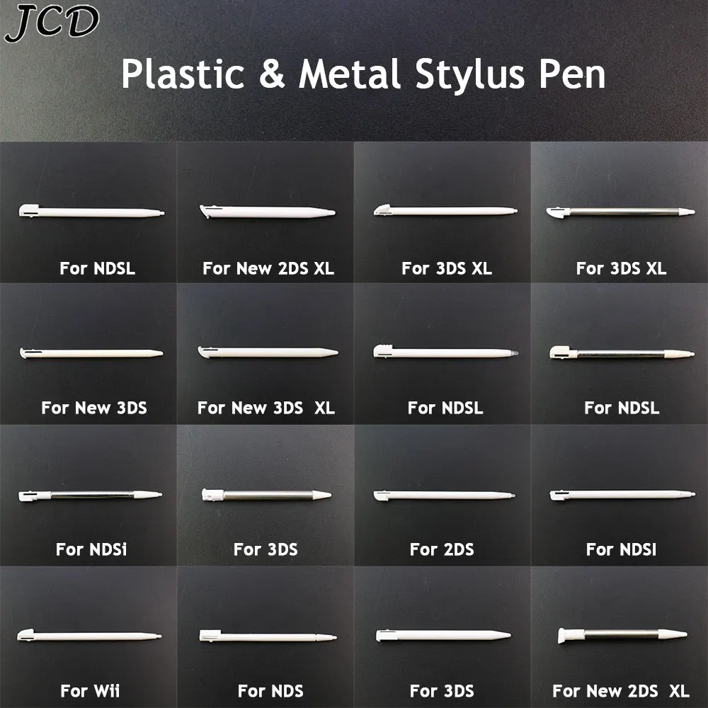 

JCD 10pcs Plastic Touch Screen Metal Telescopic Stylus Pen for 2DS 3DS New 2DS LL XL New 3DS XL For NDSL DS Lite NDSi XL NDS Wii