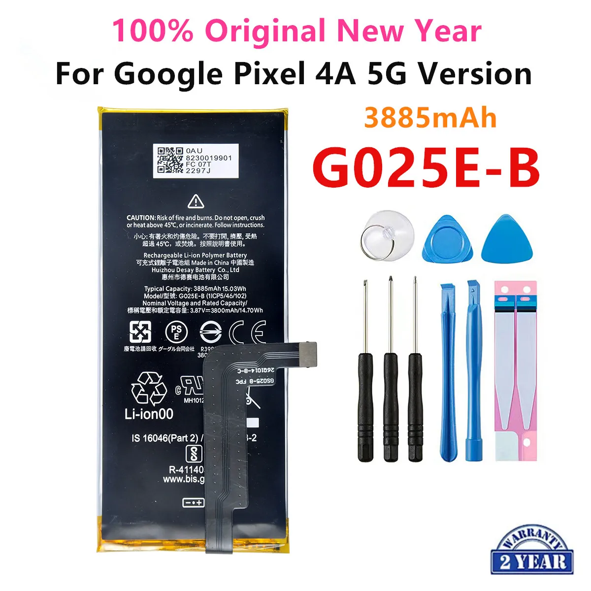 100% Orginal G025E-B 3885mAh Replacement Battery For Google Pixel 4A 5G Version Genuine Production Phone Batteries+Tools
100% Orginal G025E-B 3885mAh Replacement Battery For Google Pixel 4A 5G Version Genuine Production Phone Batteries+Tools