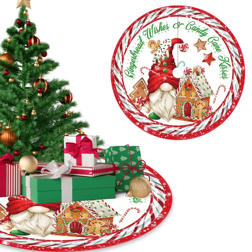 

Modern Christmas Tree Skirt Printed Christmas Tree Skirt Cartoon Santa Claus Snowman Elk Xmas Tree Skirt Festive for Merry