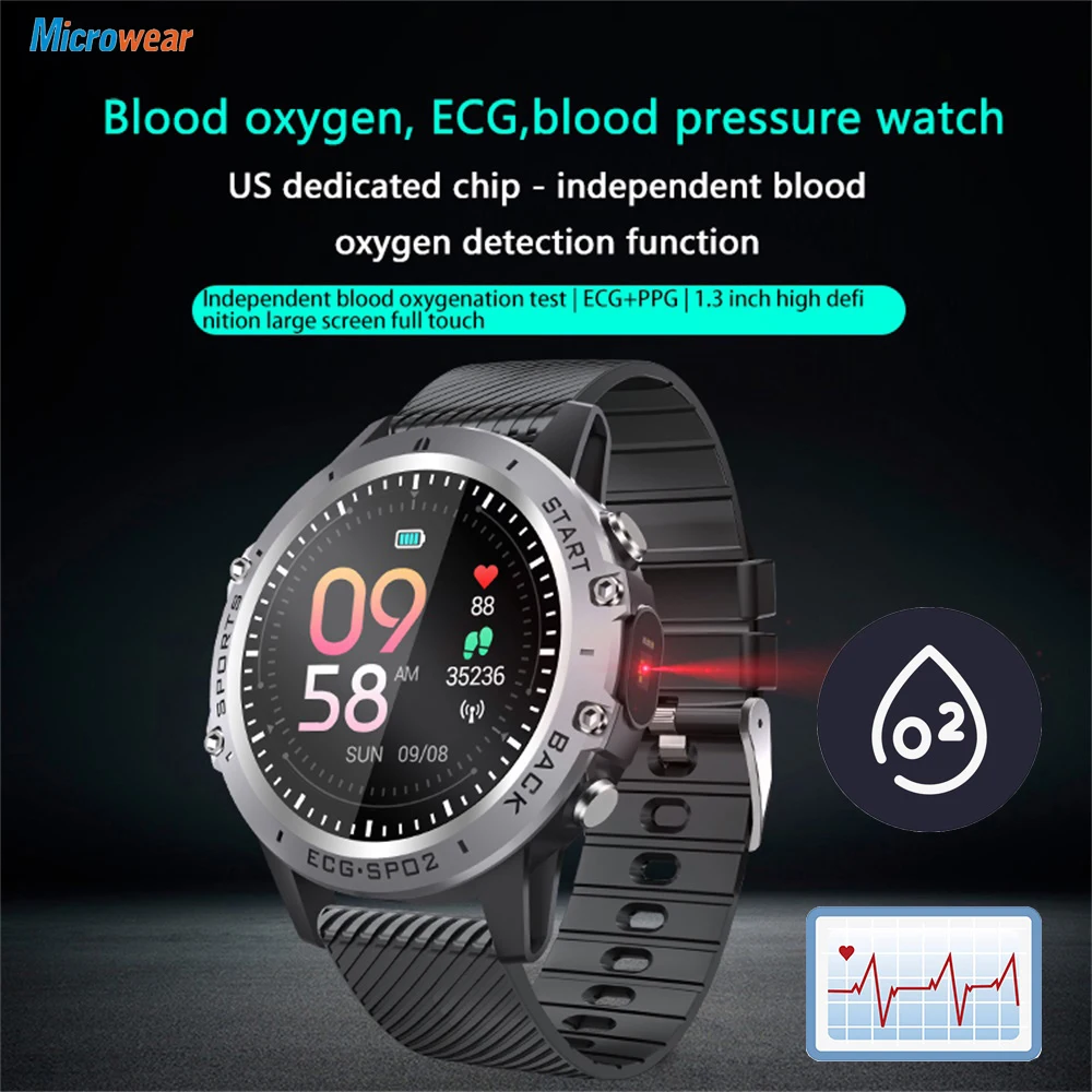 

2024 New 1.3" Men ECG+PPG Smart Watch Sports Fitness Tracker Blood Oxygen Monitoring IP68 Waterproof Women Healthy Smartwatch