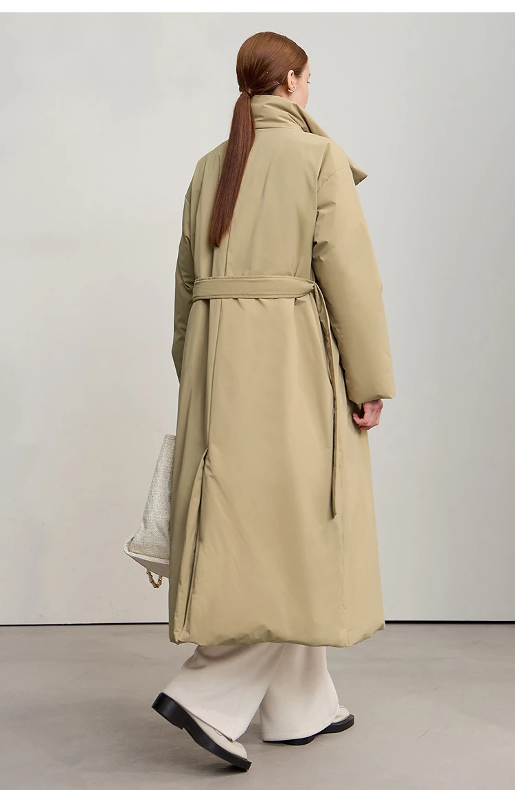 Amii Down Coats 2025 Winter New Solid Color Loose Long Women's Outerwear With Belt High Neck Thicken Warm Down Jacket 12544184 Amii Down Coats 2025 Winter New Solid Color Loose Long Women's Outerwear With Belt High Neck Thicken Warm Down Jacket 12544184