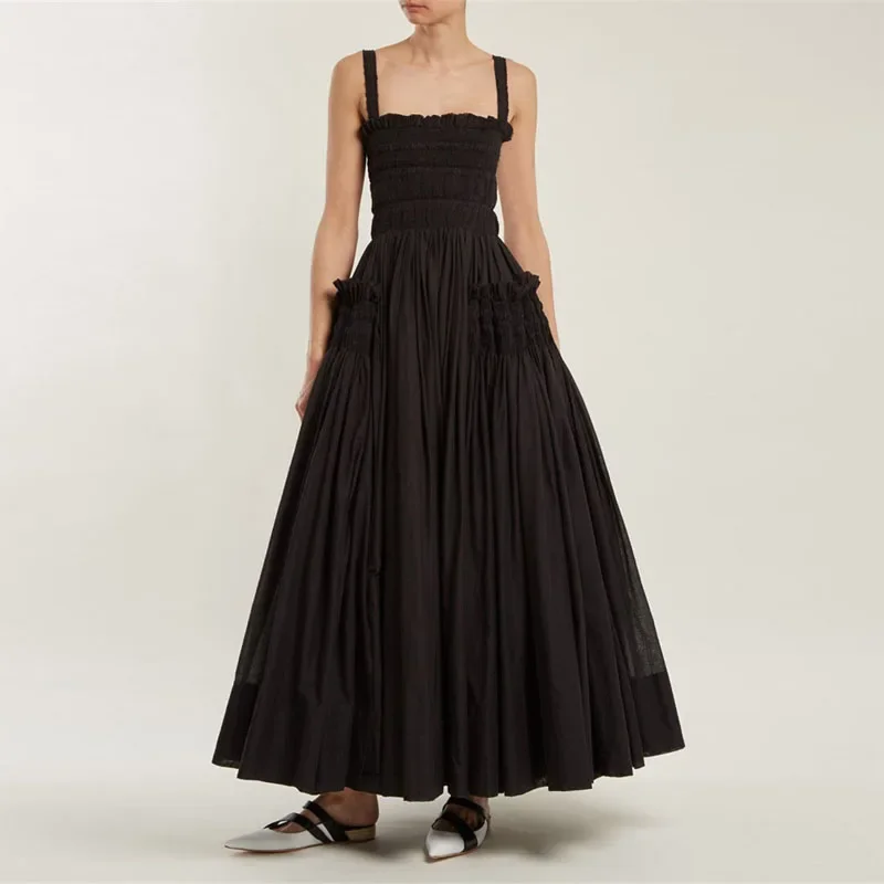 2023 Autumn New Fashion Omen Sexy Spaghetti Strap Sleeveless Backless Ruffles Elastic Waist Party Black White Long Dress
2023 Autumn New Fashion Omen Sexy Spaghetti Strap Sleeveless Backless Ruffles Elastic Waist Party Black White Long Dress