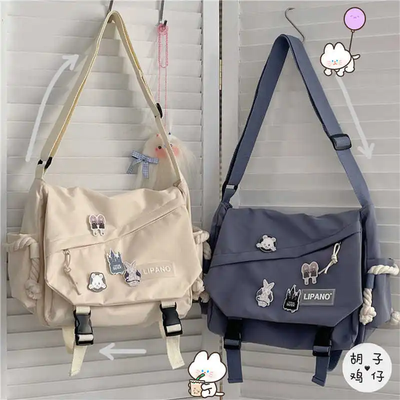 Nylon Handbags Shoulder Bag Large Capacity Crossbody Bags for Teenager Girls Men Harajuku Messenger Bag Student School Bags Sac
Nylon Handbags Shoulder Bag Large Capacity Crossbody Bags for Teenager Girls Men Harajuku Messenger Bag Student School Bags Sac
