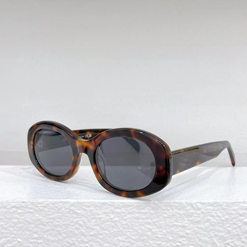

New Men Sunglasses for Women Acetate Elegant Cat-eye Oval Frame Eyeglasses Luxury Designer Handmade Trendy Outdoor UV400 Glasses