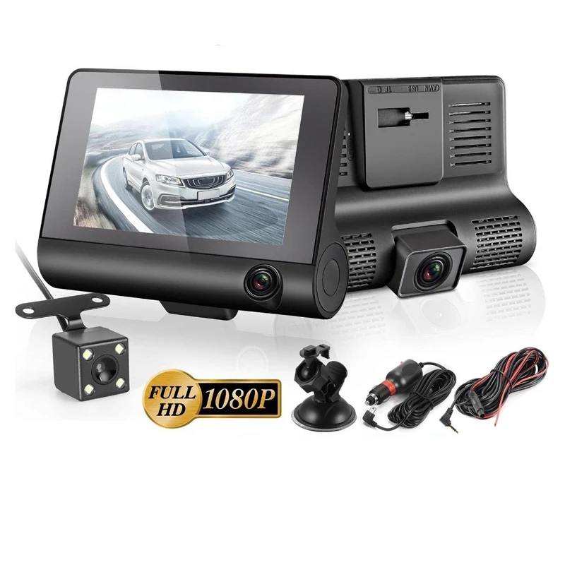 Dashcam Car DVRs 4 Inch Car Camera FHD 1080P Auto Recorder Dash Cam 3 Camera Lens Registrator with Rear View Camera
Dashcam Car DVRs 4 Inch Car Camera FHD 1080P Auto Recorder Dash Cam 3 Camera Lens Registrator with Rear View Camera